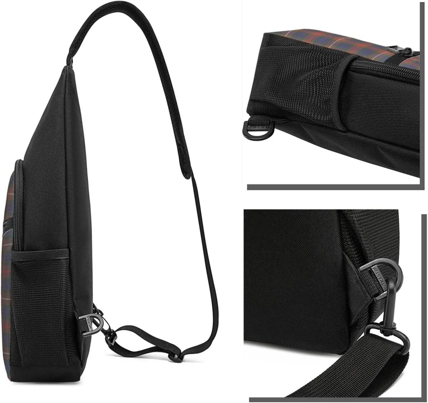 Crossbody Sling Backpack Fraser Hunting Modern Tartan Shoulder Chest Bag Daypack for Traveling Sport