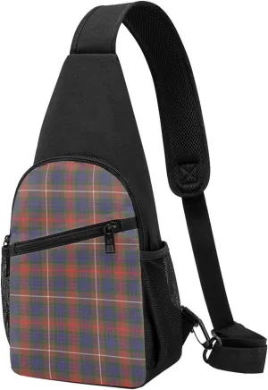Crossbody Sling Backpack Fraser Hunting Modern Tartan Shoulder Chest Bag Daypack for Traveling Sport