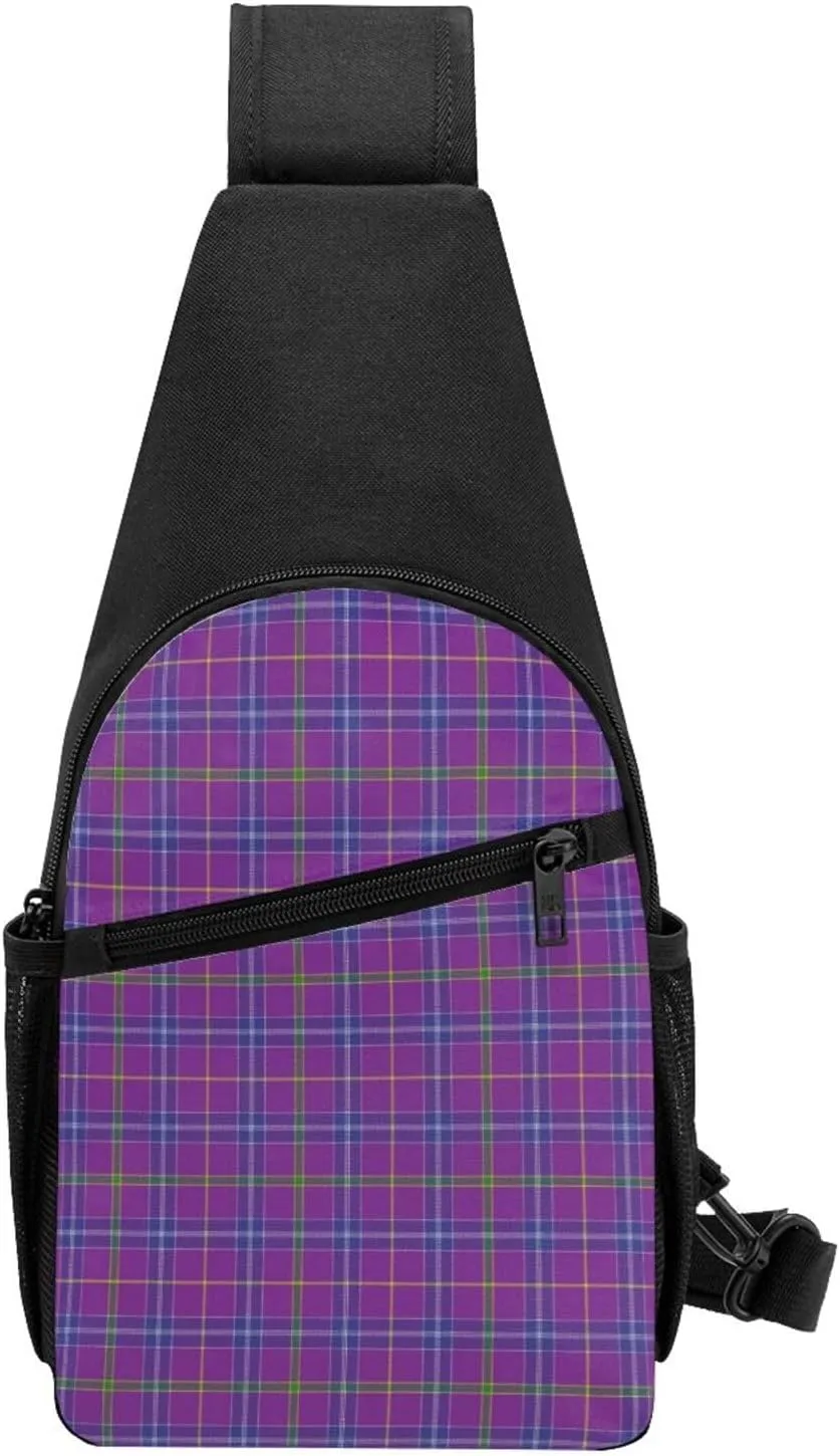 Crossbody Sling Backpack Jackson Tartan Shoulder Chest Bag Daypack for Traveling Sport