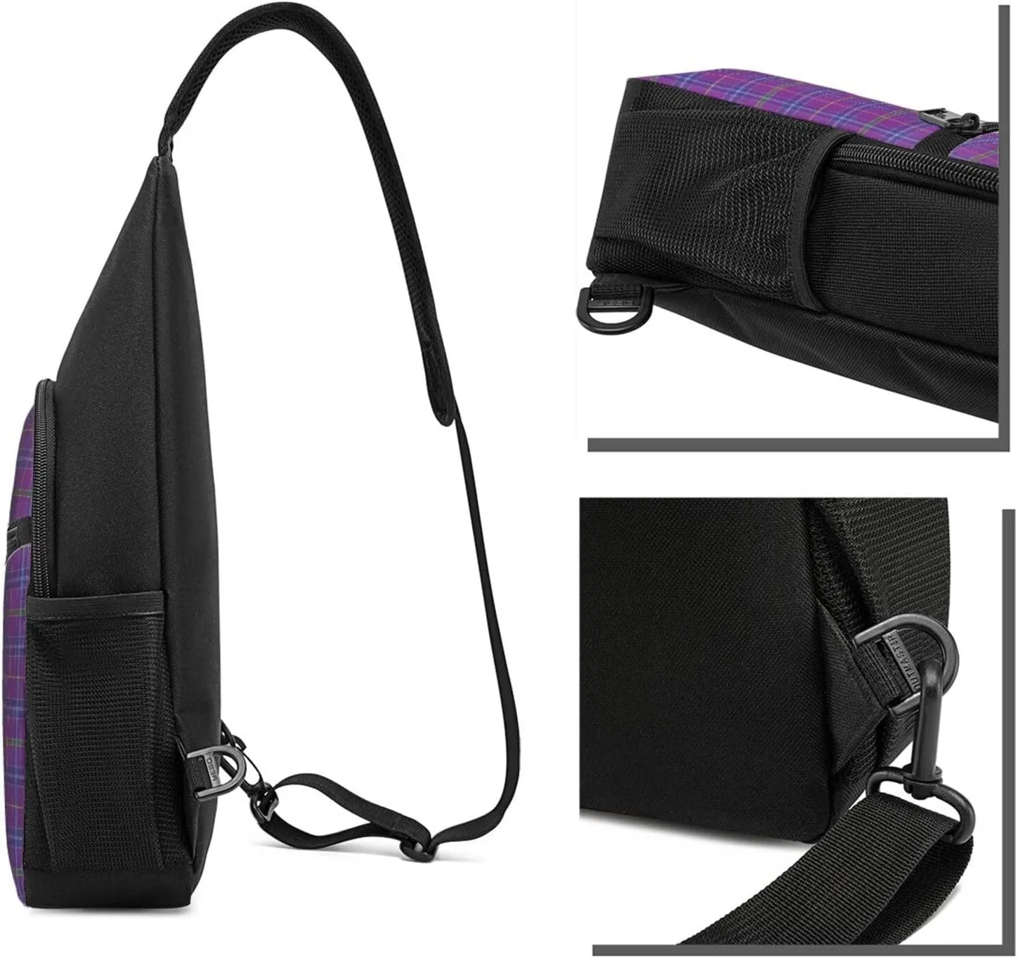 Crossbody Sling Backpack Jackson Tartan Shoulder Chest Bag Daypack for Traveling Sport