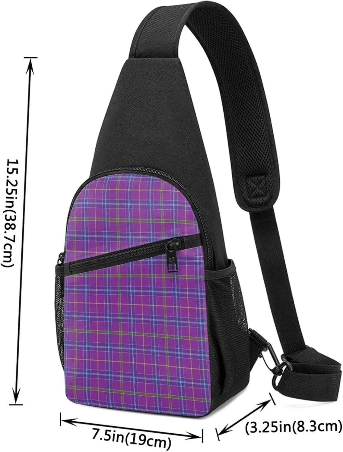 Crossbody Sling Backpack Jackson Tartan Shoulder Chest Bag Daypack for Traveling Sport