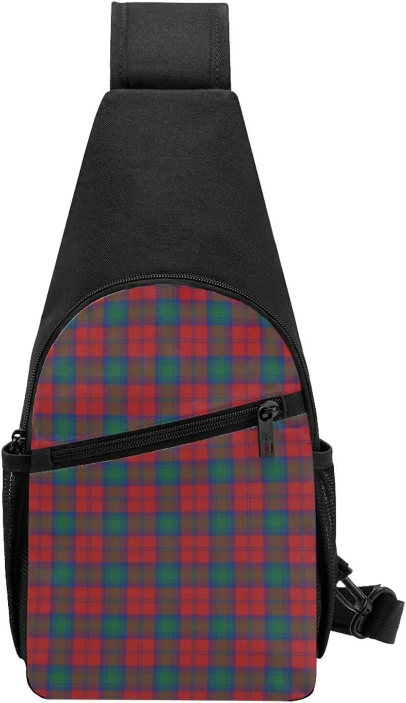 Crossbody Sling Backpack Lindsay Modern Tartan Shoulder Chest Bag Daypack for Traveling Sport