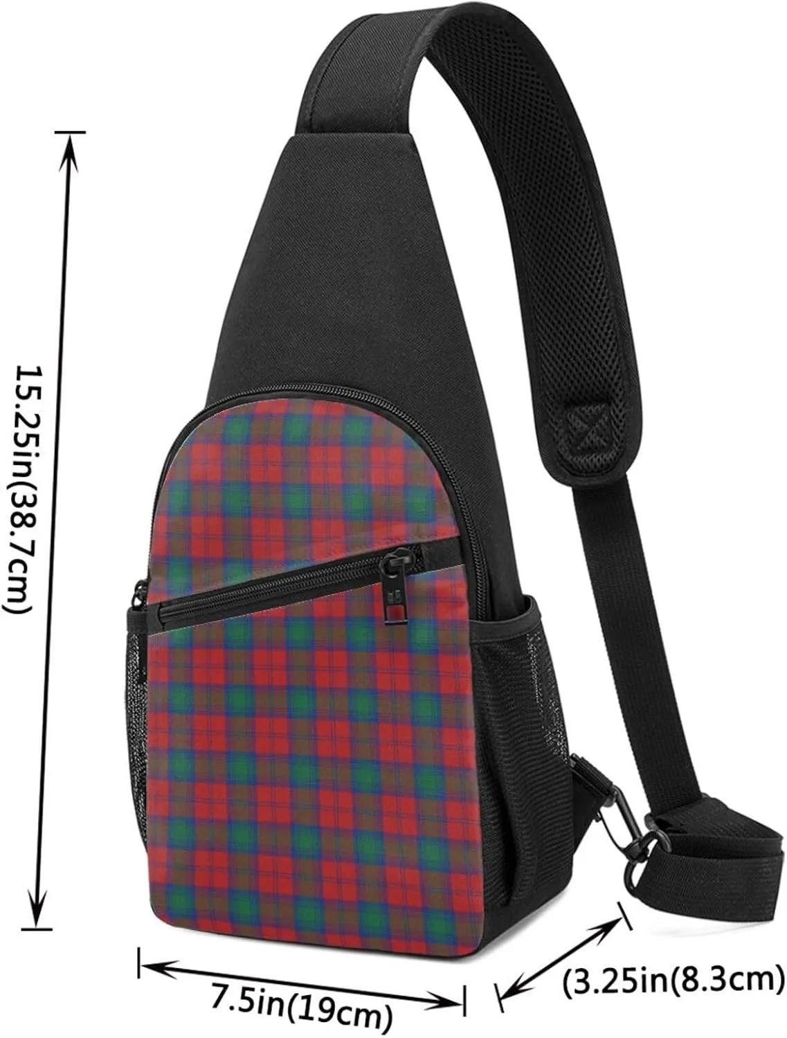 Crossbody Sling Backpack Lindsay Modern Tartan Shoulder Chest Bag Daypack for Traveling Sport
