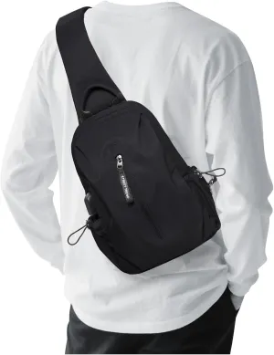 Crossbody Sling Backpack Waterproof Sling Bag for Men Women Travel Hiking Chest Bag Daypack Multipurpose Cross Body Fanny Pack, Black