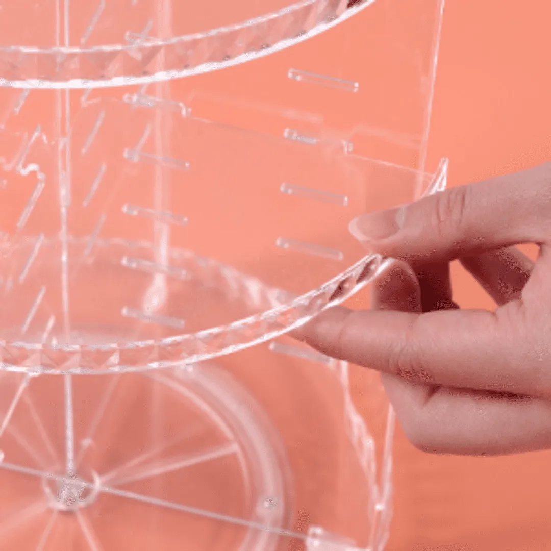 Crystal Acrylic Rotating Cosmetic Organizer Holder