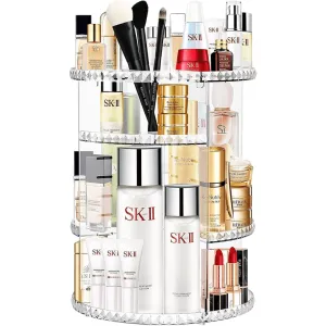 Crystal Acrylic Rotating Cosmetic Organizer Holder