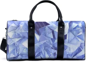 Crystal Clear Crystal Travel Luggage Duffel Bag with Adjustable Strap Geometric Triangle Sports Bag Lightweight Canvas Gym Tote Bag for Men and Women