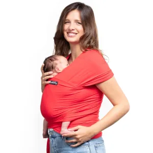 CuddleBug Baby Wrap Sling   Carrier - Newborns & Toddlers up to 36 lbs - Hands Free - Gentle, Stretch Fabric - Ideal for Baby Showers - One Size Fits All (Red)