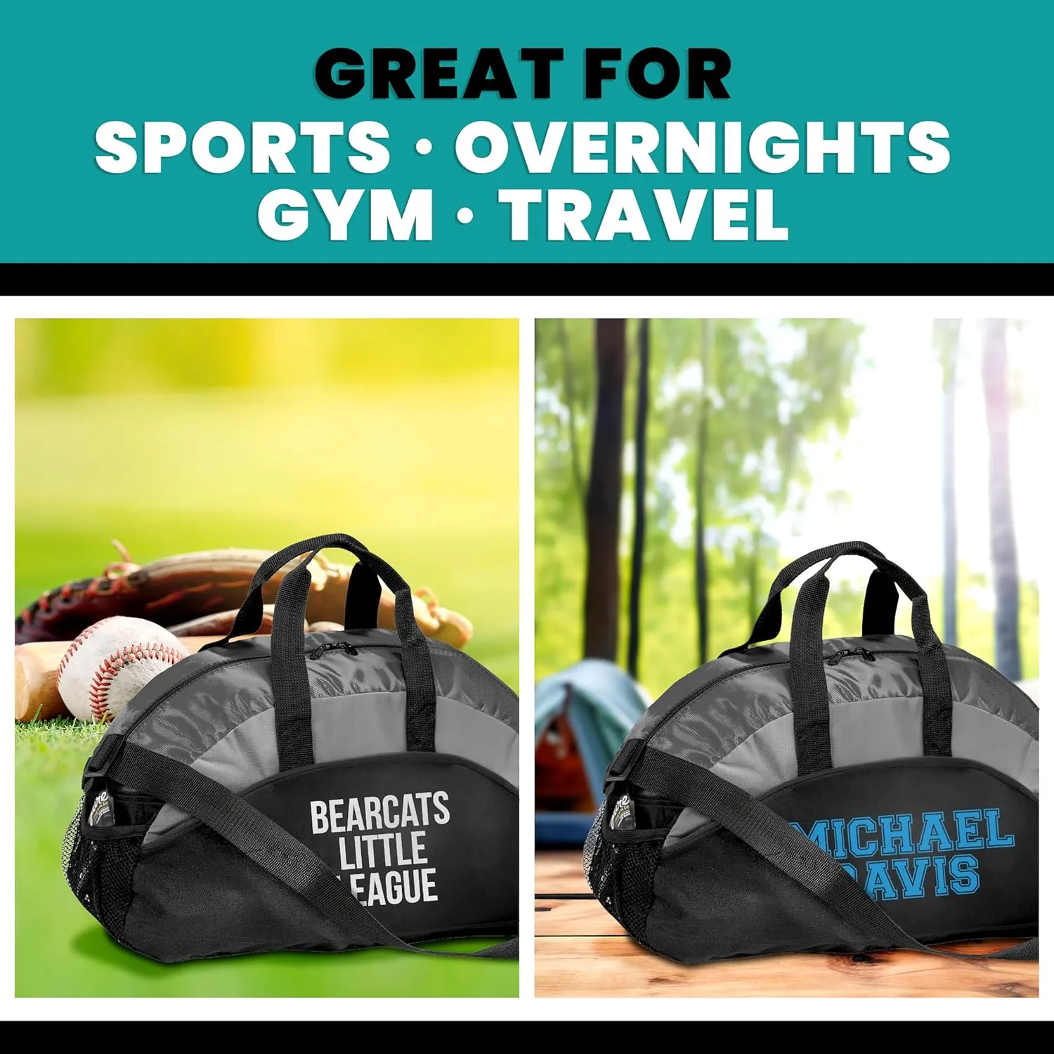 Custom Athletic Travel Duffel Bag - Add Your Custom Text