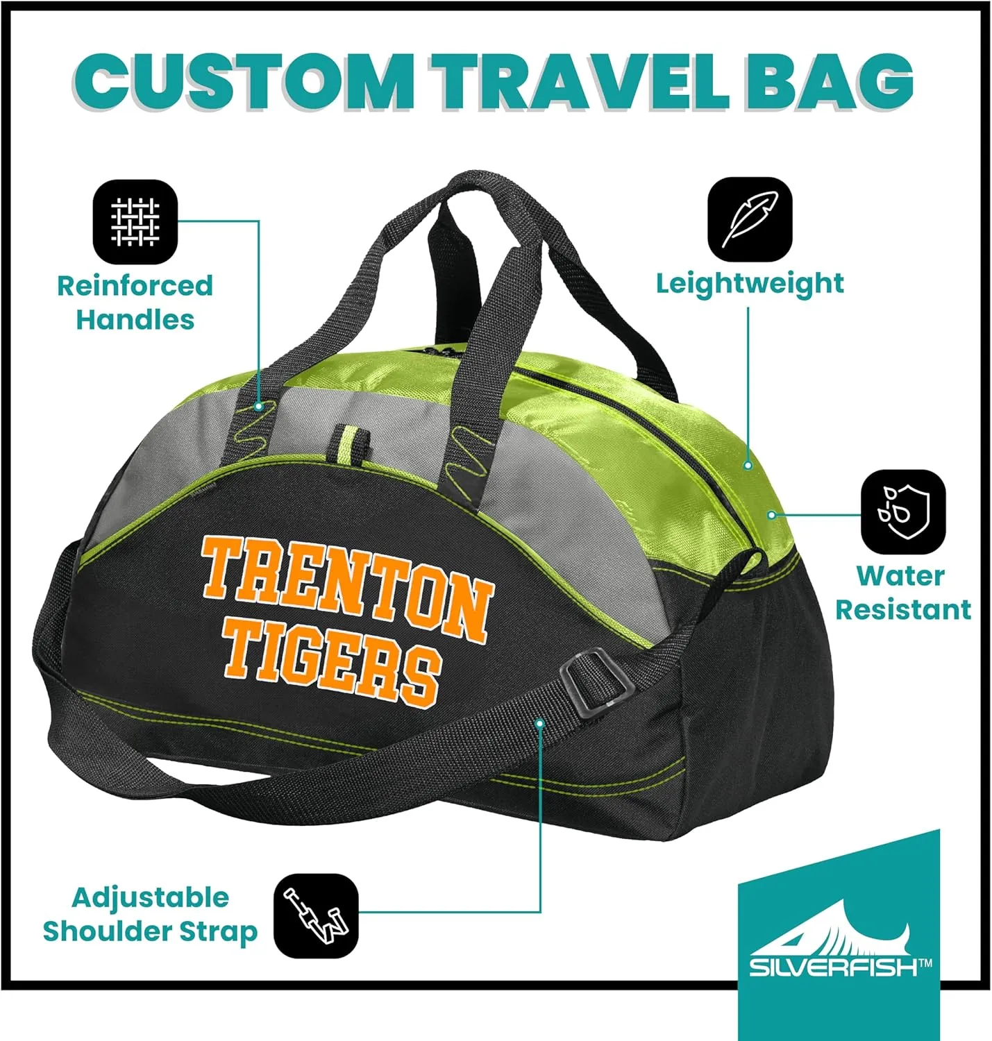 Custom Athletic Travel Duffel Bag - Add Your Custom Text