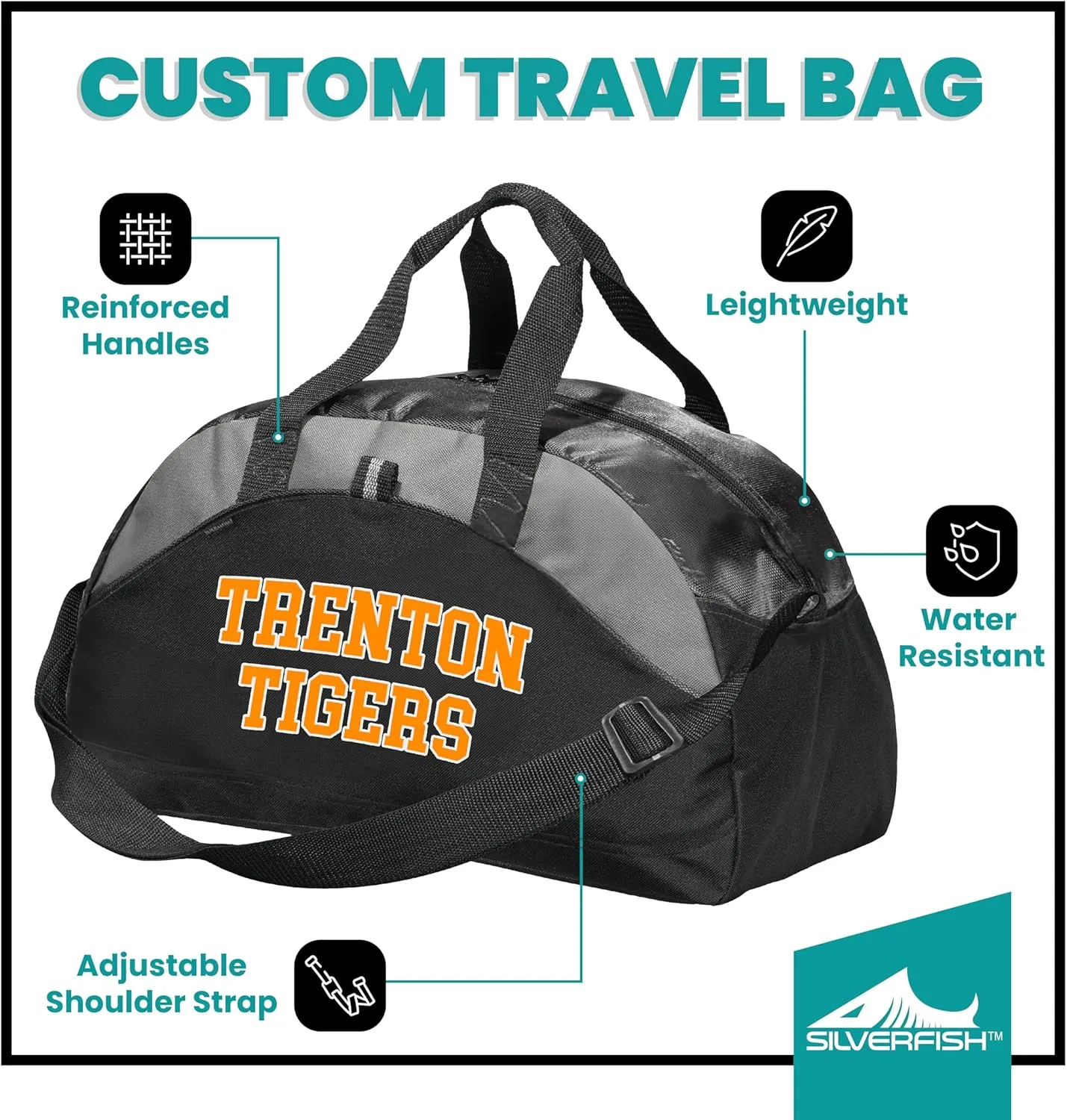 Custom Athletic Travel Duffel Bag - Add Your Custom Text