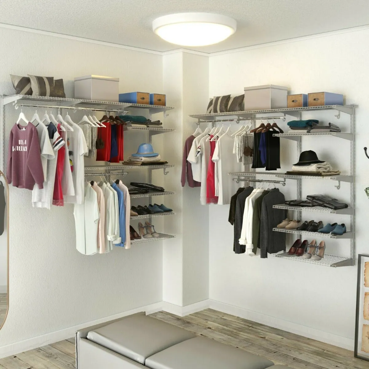 Custom Closet Organizer System Kit with Shelves