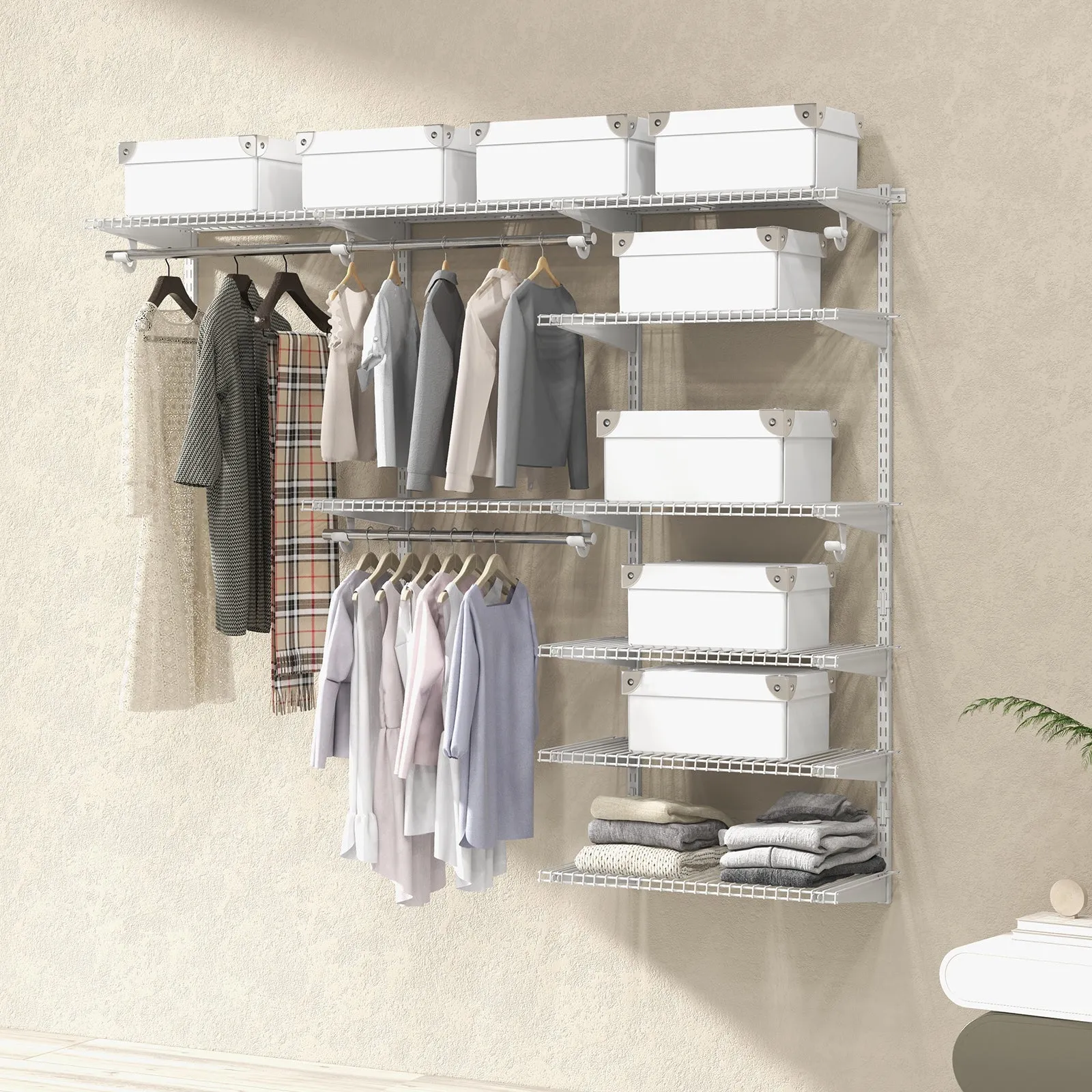 Custom Closet Organizer System Kit with Shelves