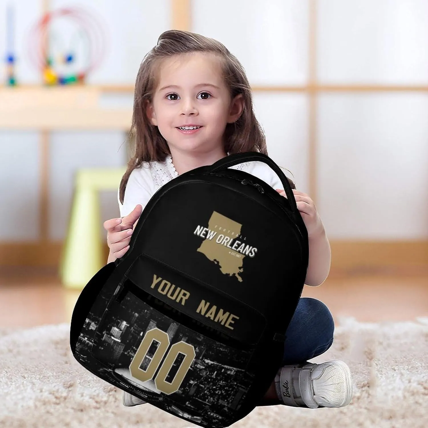Custom Football Backpacks City Team Court Schoolbags Personalized Name Number Travel Camp Children Bag Fans Gift