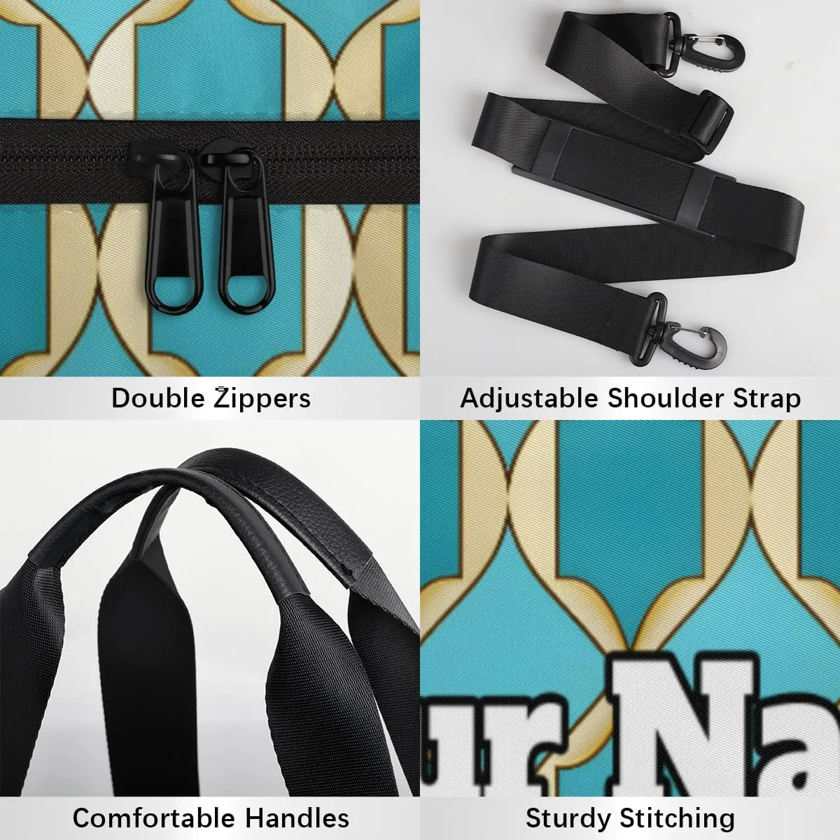 Custom Gym Bag for Women Men with Name, Personalized Rhombus Pattern Duffel Bag for Sports, Waterproof Dance Bag, Lightweight Carryon Gym Bag, Geometry
