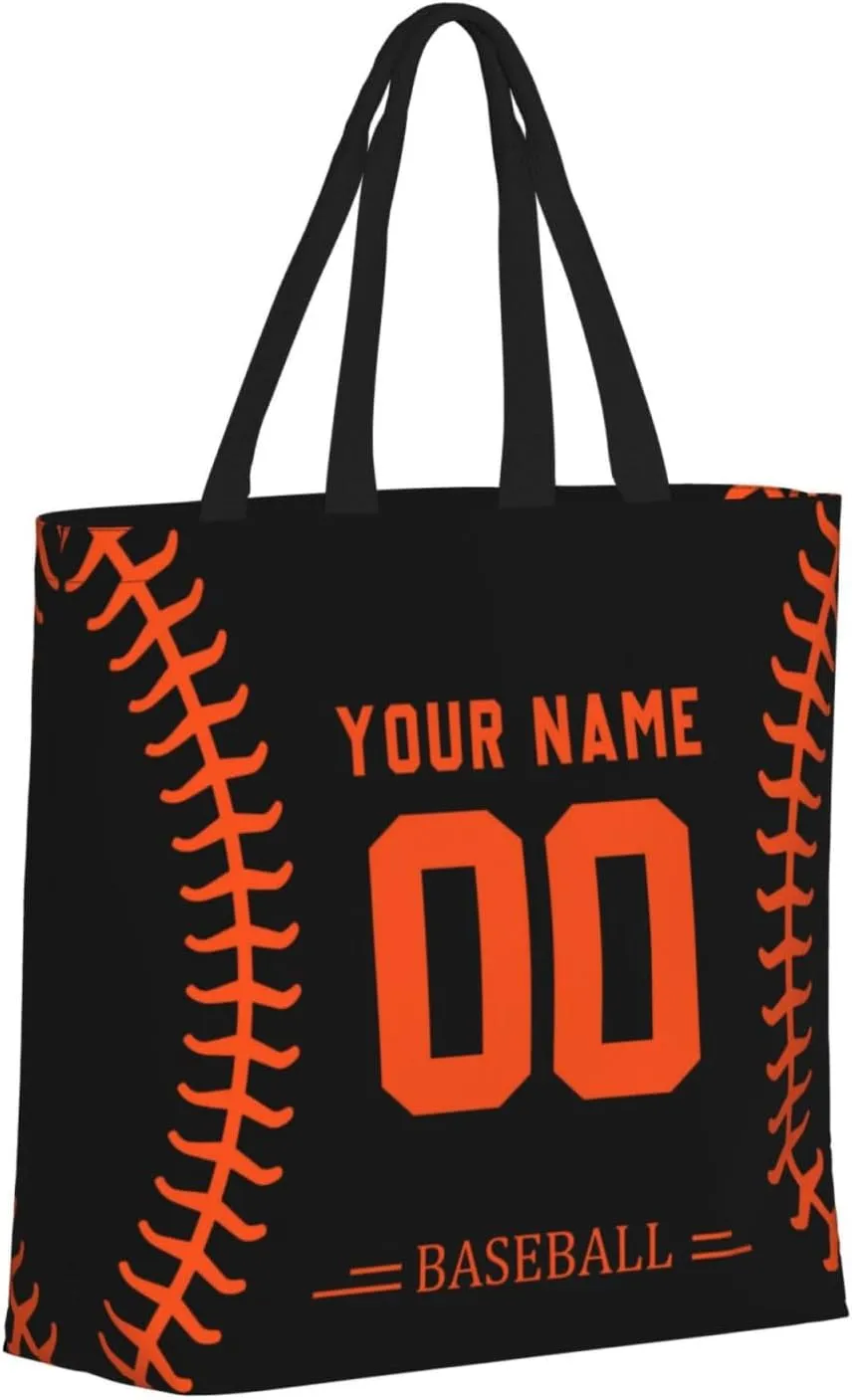 Custom Shoulder Bag Handbag,Personalized Custom Baseball Style Tote Bag,Large Shoulder Tote for Women Men Gift