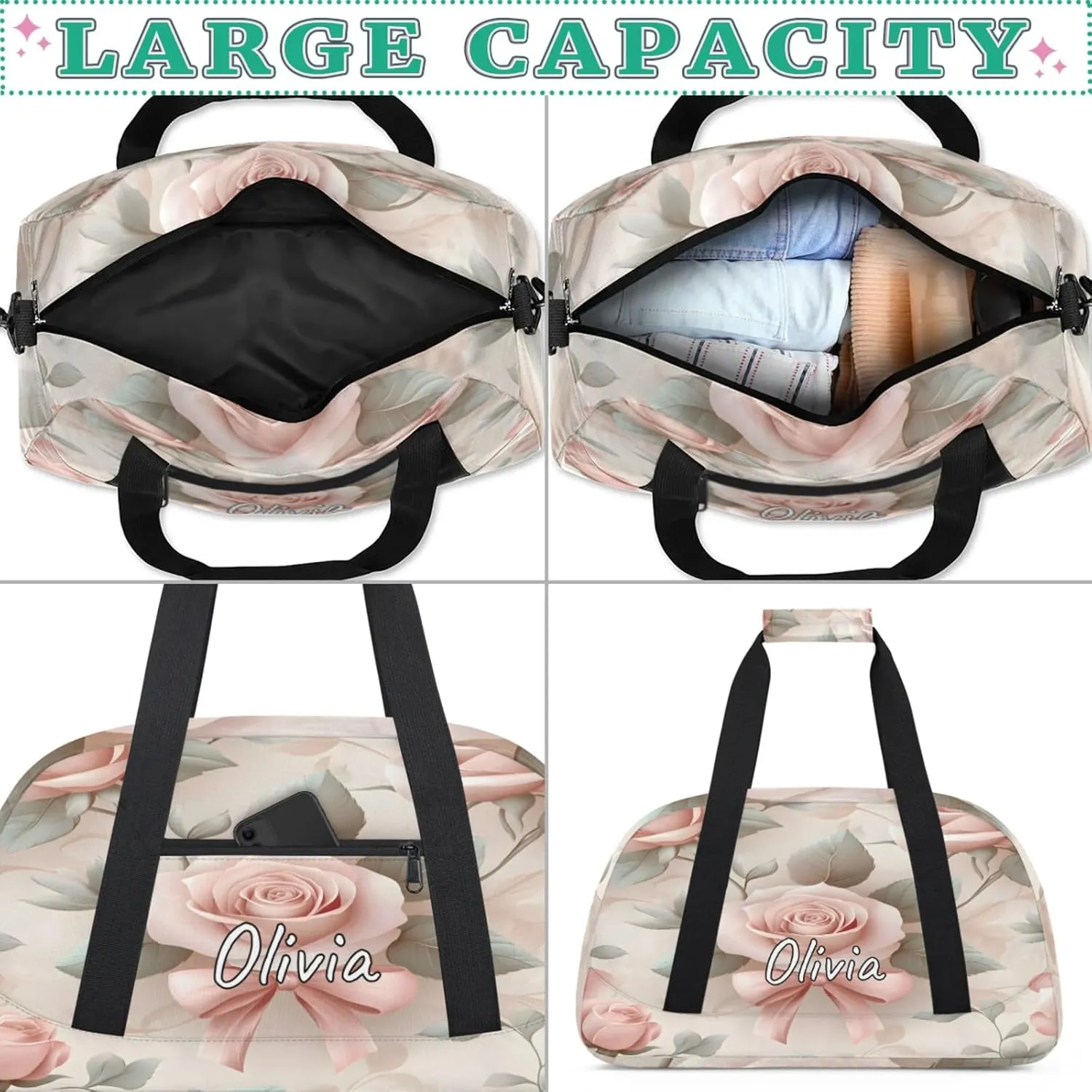 Custom Sports Gym Bag Personalized Name Travel Duffel Bag