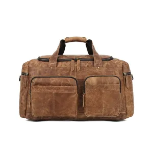 Custom Vintage Leather Duffle Bag - Handcrafted Travel Bag