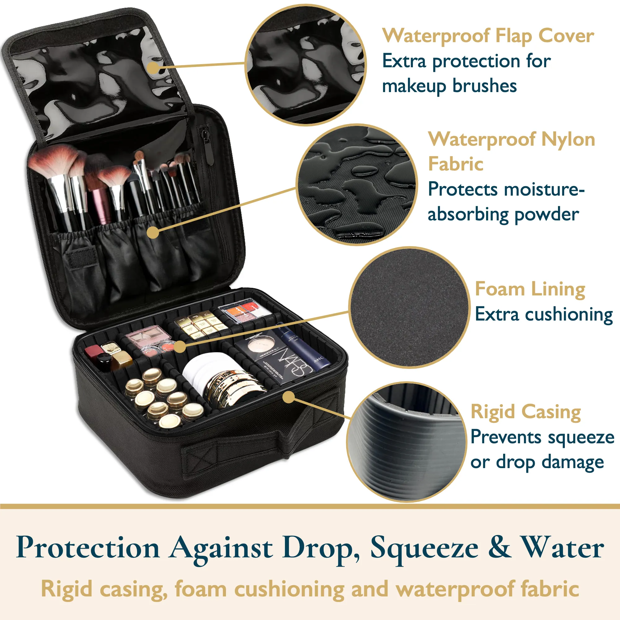 Customizable Makeup Case With Bonus Travel Mirror