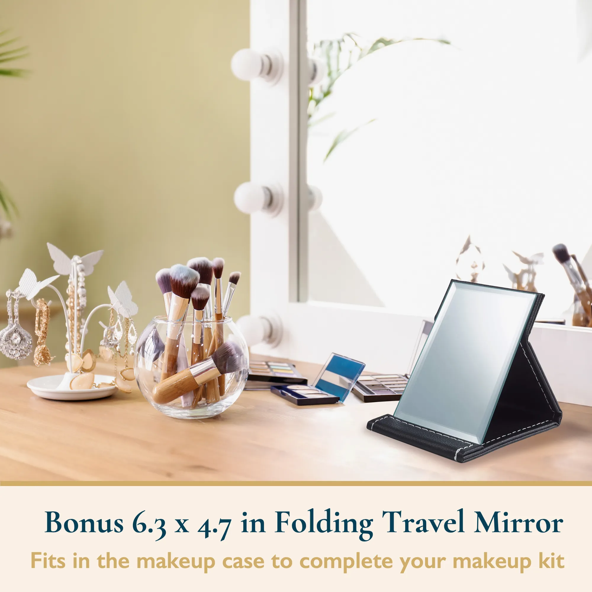 Customizable Makeup Case With Bonus Travel Mirror