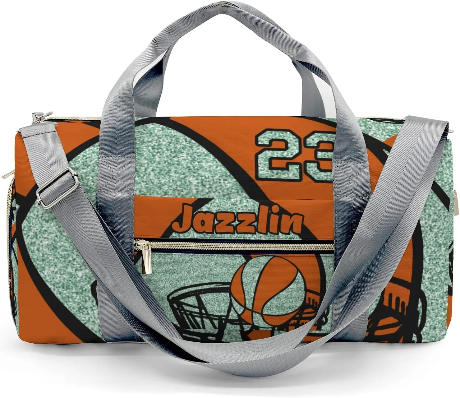 Custon Name Basketball Gym Mint Gym Sport Yoga Duffel Bag Sport Player Travel Bag,Sport Gym Bag Personalized Gift for Travel Hand Bag Carry on Bag