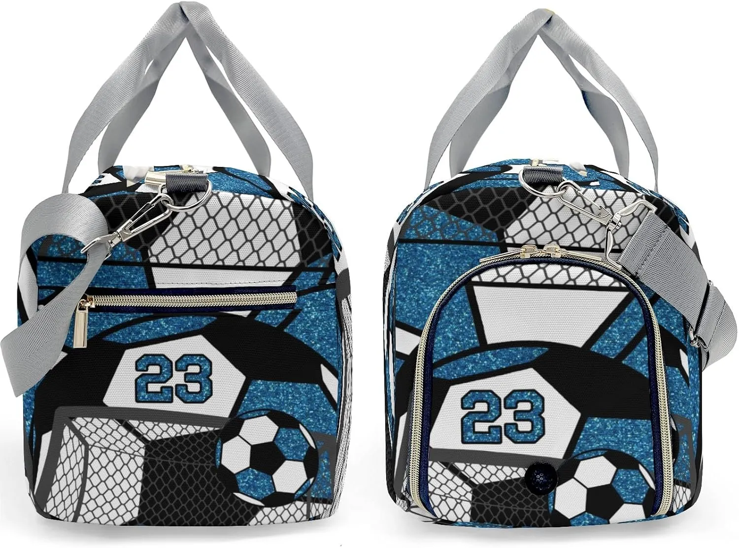 Custon Name Gym Soccer Ball Ocean Blue Gym Sport Yoga Duffel Bag Sport Player Travel Bag,Sport Gym Bag Personalized Gift for Women Men Travel Hand Bag Carry on Bag