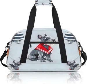 Cute Dog Scottish Terrier Small Gym Bag 18 inch Carry On Duffel Bag for Weekender Travel Sports Workout Yoga Gymnastics Dance Ballet