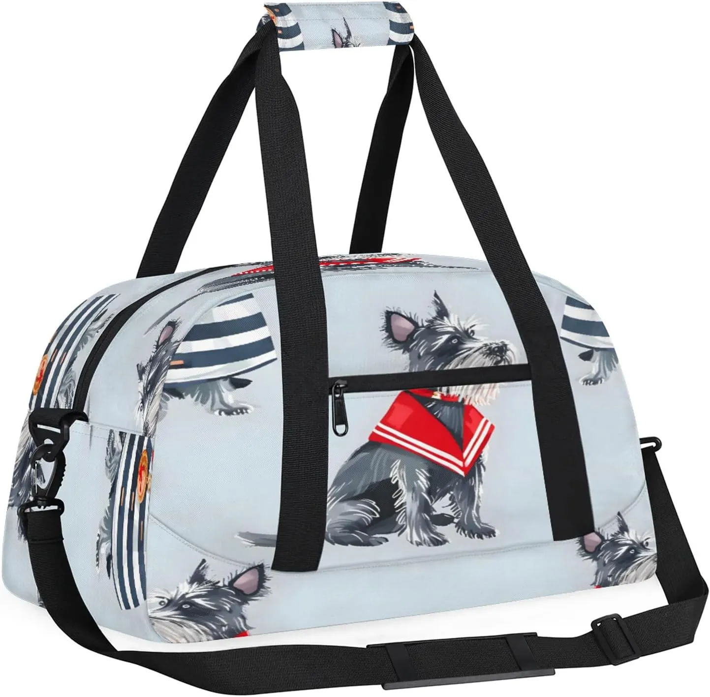 Cute Dog Scottish Terrier Small Gym Bag 18 inch Carry On Duffel Bag for Weekender Travel Sports Workout Yoga Gymnastics Dance Ballet