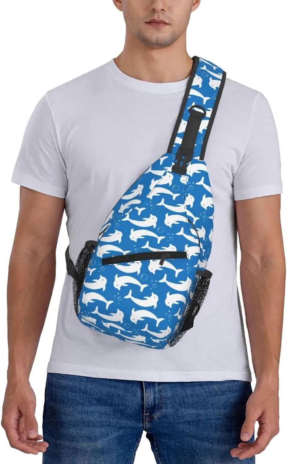 Cute Dolphin Crossbody Bag Cute Shoulder Bag Backpack Cute Dolphin Sling Bag Chest Casual Daypack Bag