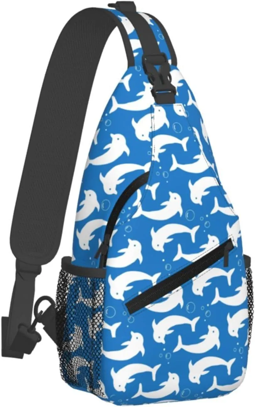 Cute Dolphin Crossbody Bag Cute Shoulder Bag Backpack Cute Dolphin Sling Bag Chest Casual Daypack Bag