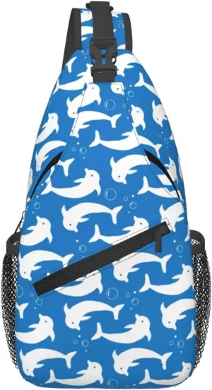 Cute Dolphin Crossbody Bag Cute Shoulder Bag Backpack Cute Dolphin Sling Bag Chest Casual Daypack Bag