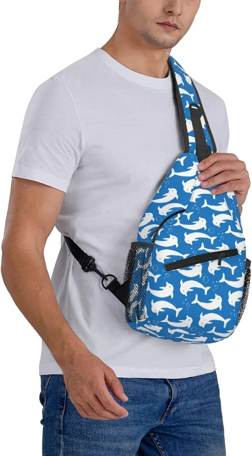 Cute Dolphin Crossbody Bag Cute Shoulder Bag Backpack Cute Dolphin Sling Bag Chest Casual Daypack Bag