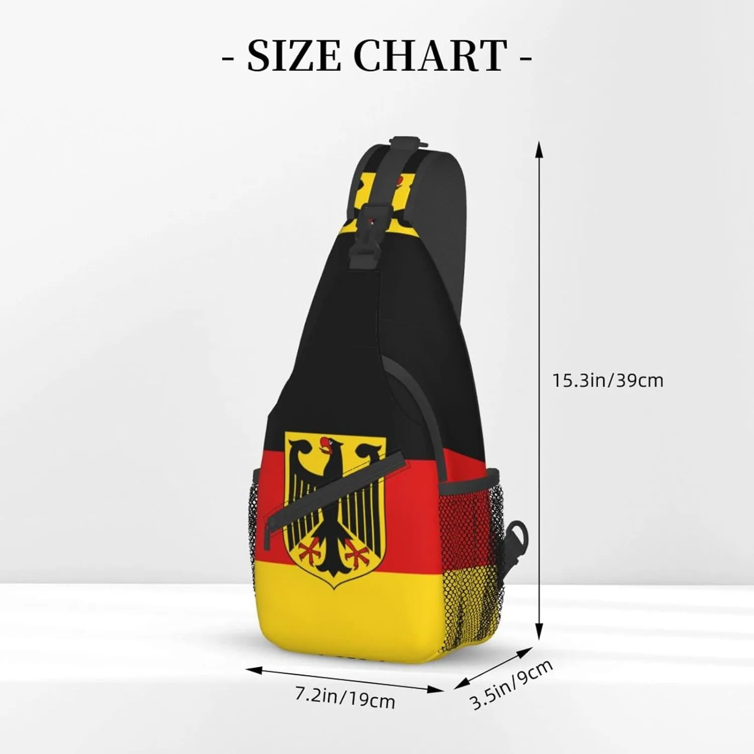Cute German Flag Sling Backpack, Multipurpose Crossbody Shoulder Bag Travel Hiking Germany Casual Daypack for Men Women