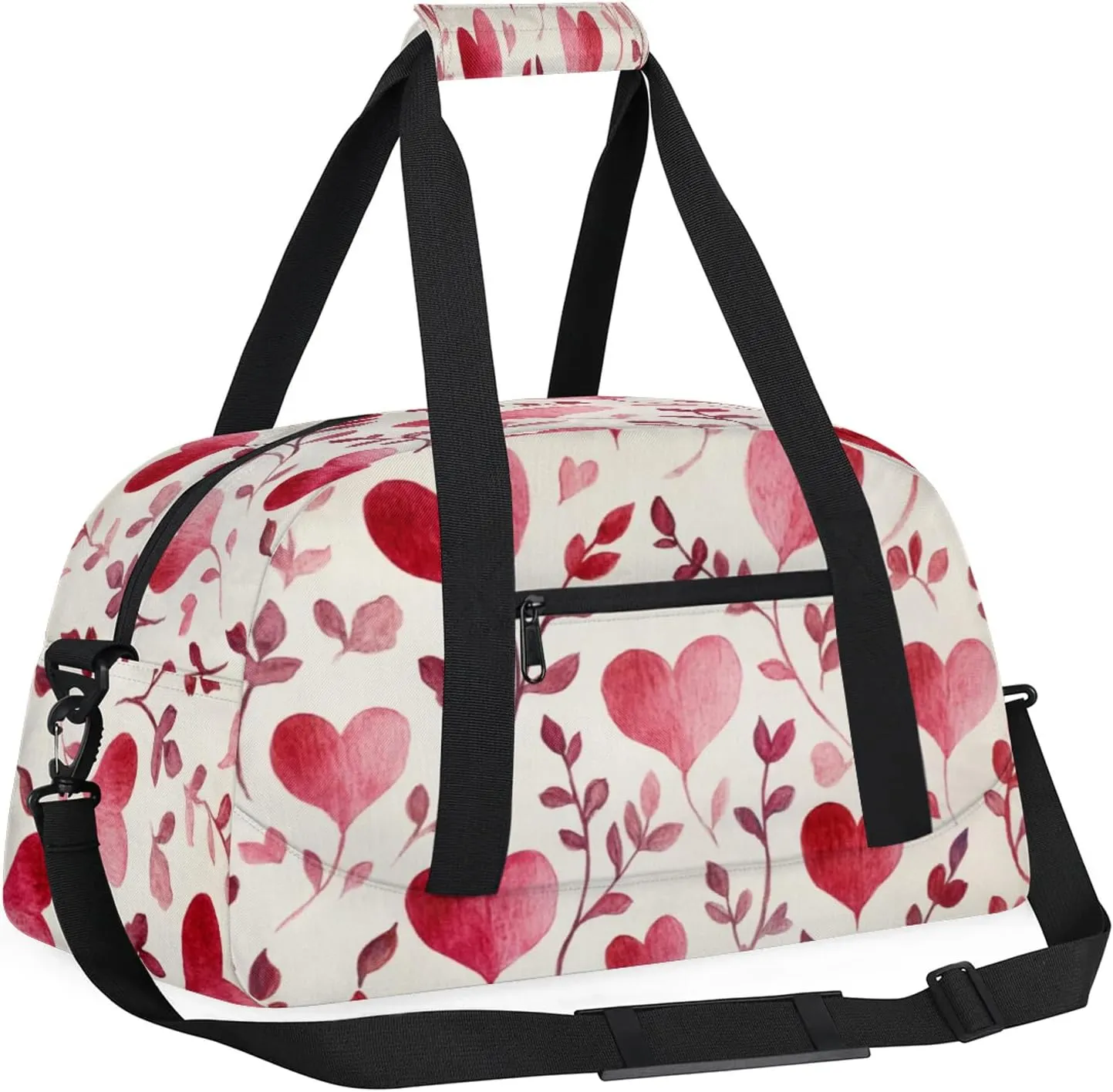 Cute Heart Shape Small Gym Bag 18 inch Carry On Duffel Bag for Weekender Travel Sports Workout Yoga Gymnastics Dance Ballet