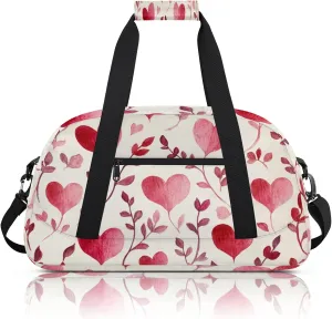 Cute Heart Shape Small Gym Bag 18 inch Carry On Duffel Bag for Weekender Travel Sports Workout Yoga Gymnastics Dance Ballet
