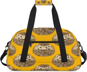 Cute Hedgehog Gym Duffel Bag for Men Women Animal Hedgehog Sports Tote Bag with Adjustable Shoulder Strap for Dance Gymnastics Traveling Outdoor Camping Overnight Stay