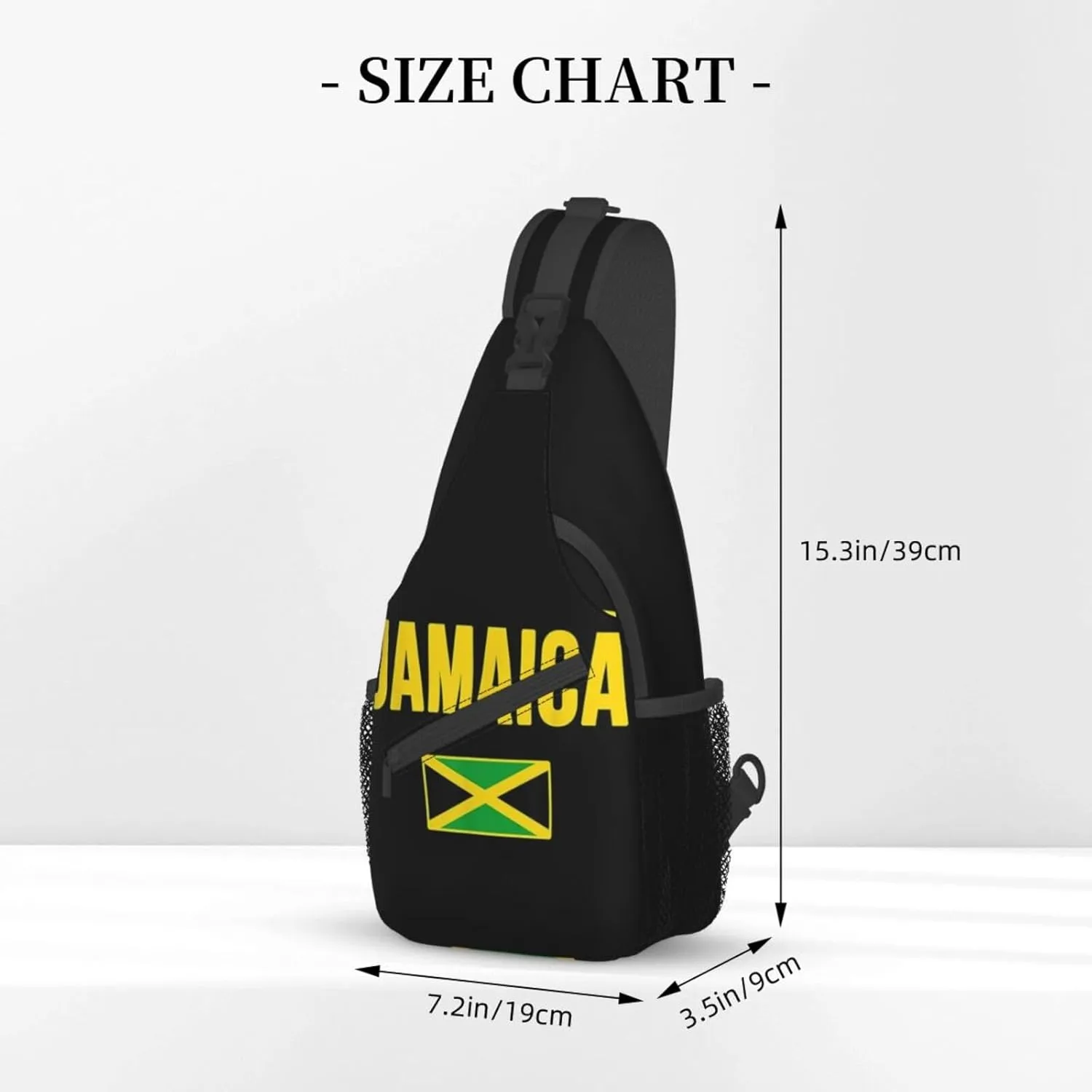 Cute Jamaica Flag Sling Backpack, Multipurpose Crossbody Shoulder Bag Jamaican Travel Hiking Daypack for Women Men