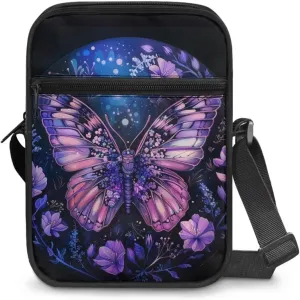 Cute Messenger Bag with Zipper and Front Pocket Sling Crossbody Shoulder Bags Adjustable Strap