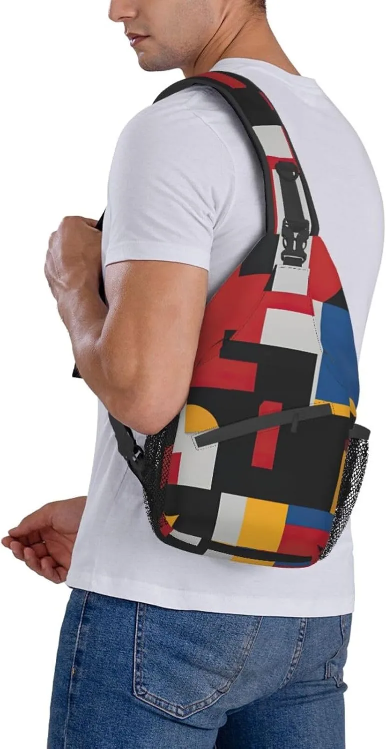 Cute Rabbits Shoulder Bag Crossbody Backpack Chest Bag Lightweight Sling Daypackstravel Hiking Cycling For Men Women