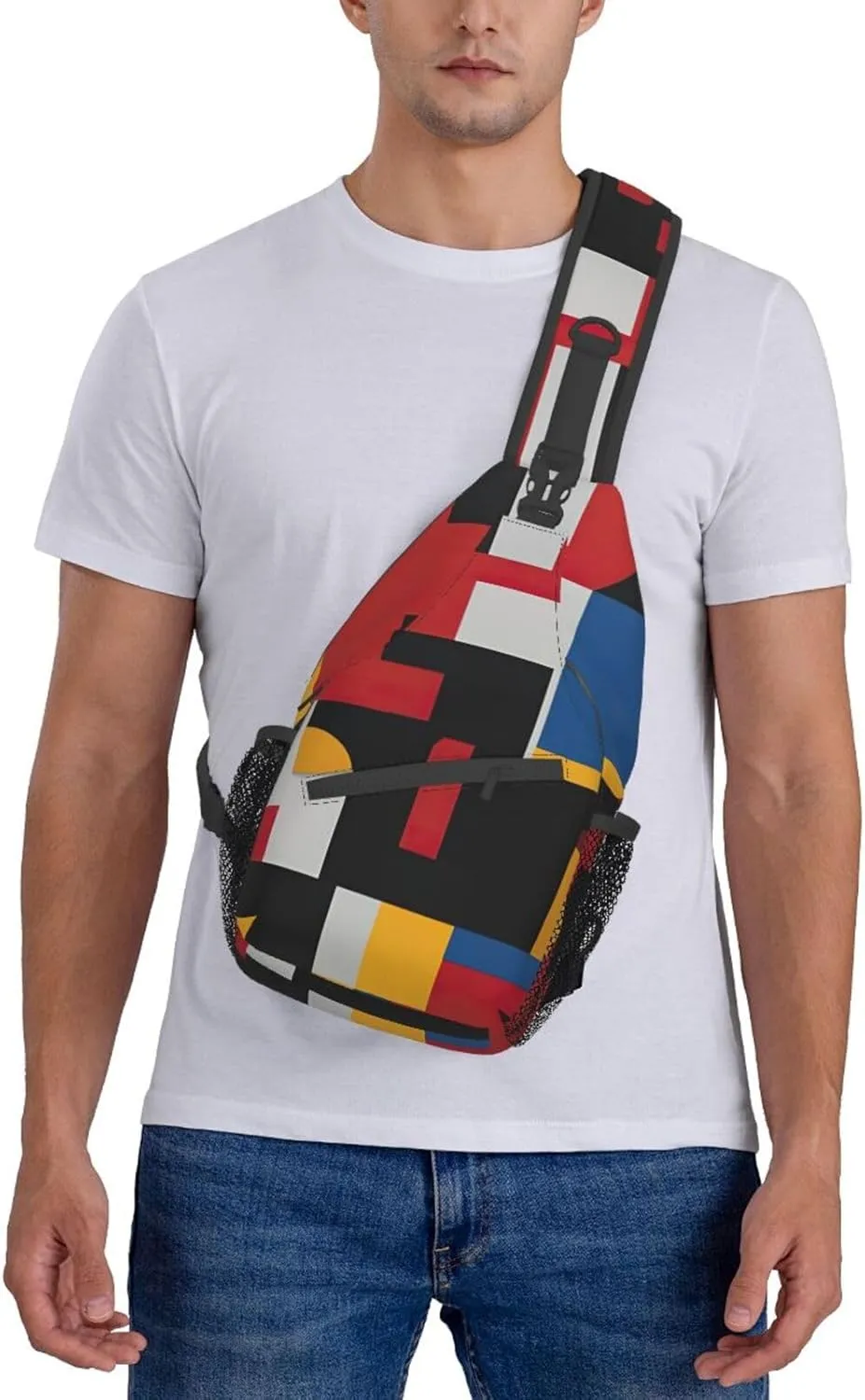 Cute Rabbits Shoulder Bag Crossbody Backpack Chest Bag Lightweight Sling Daypackstravel Hiking Cycling For Men Women