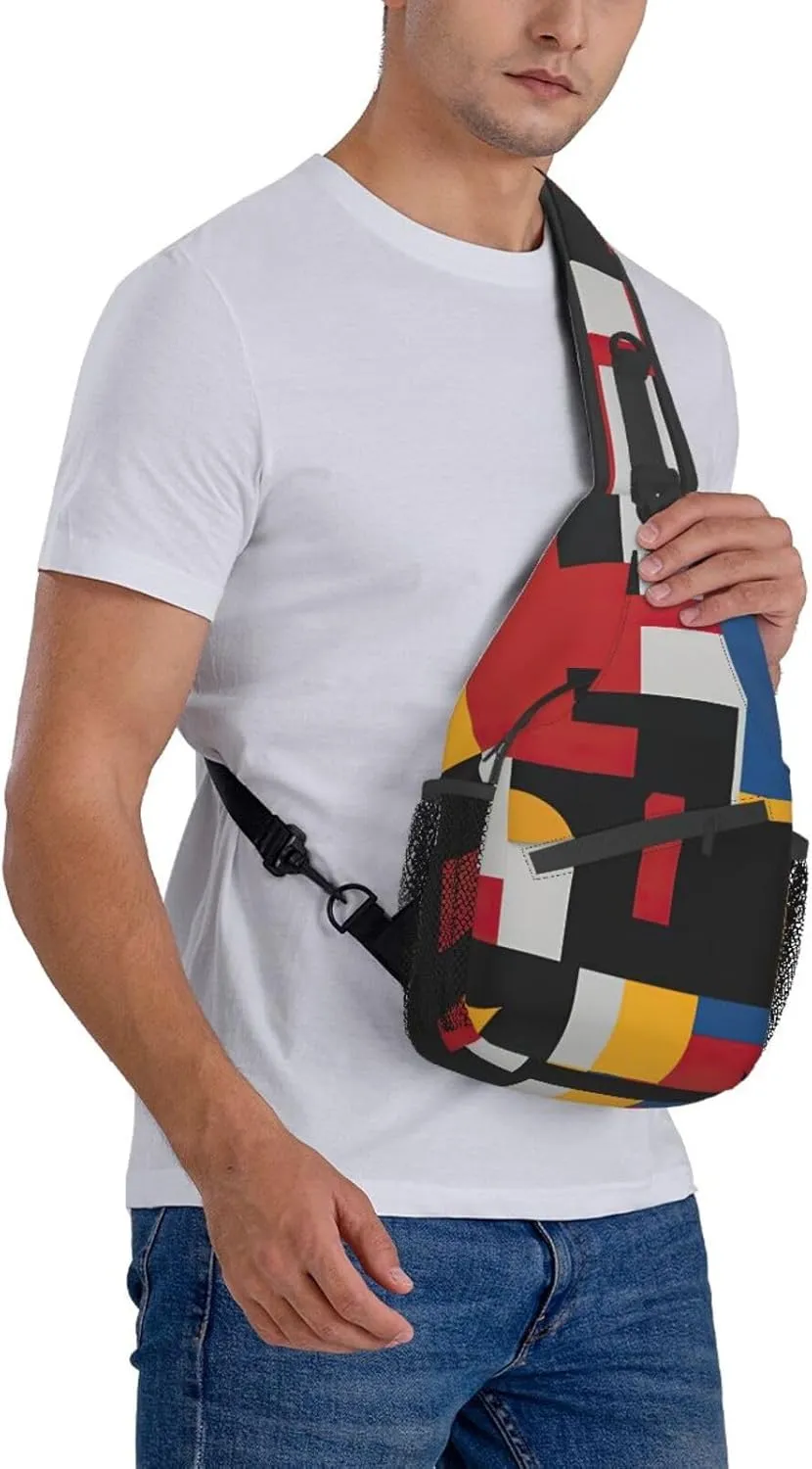 Cute Rabbits Shoulder Bag Crossbody Backpack Chest Bag Lightweight Sling Daypackstravel Hiking Cycling For Men Women