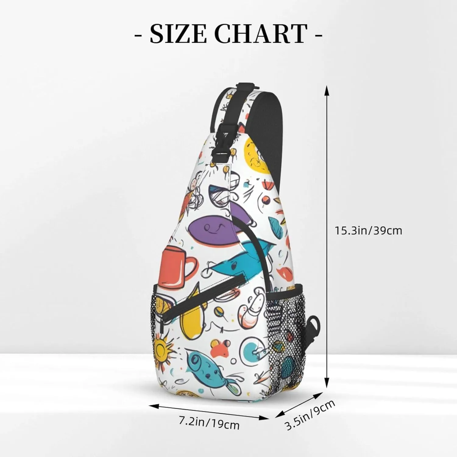 Cute Rabbits Shoulder Bag Crossbody Backpack Chest Bag Lightweight Sling Daypackstravel Hiking Cycling For Men Women
