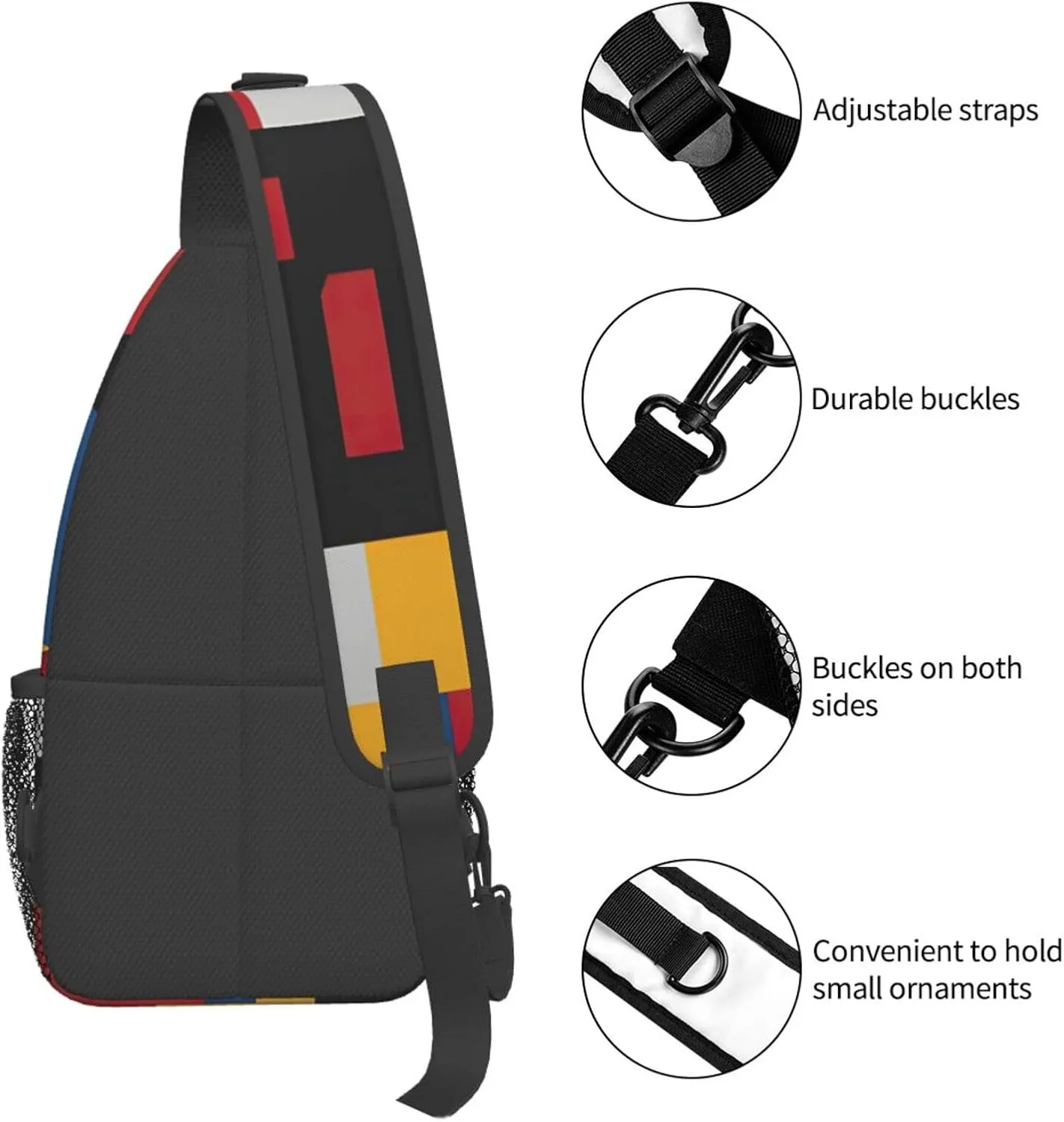 Cute Rabbits Shoulder Bag Crossbody Backpack Chest Bag Lightweight Sling Daypackstravel Hiking Cycling For Men Women