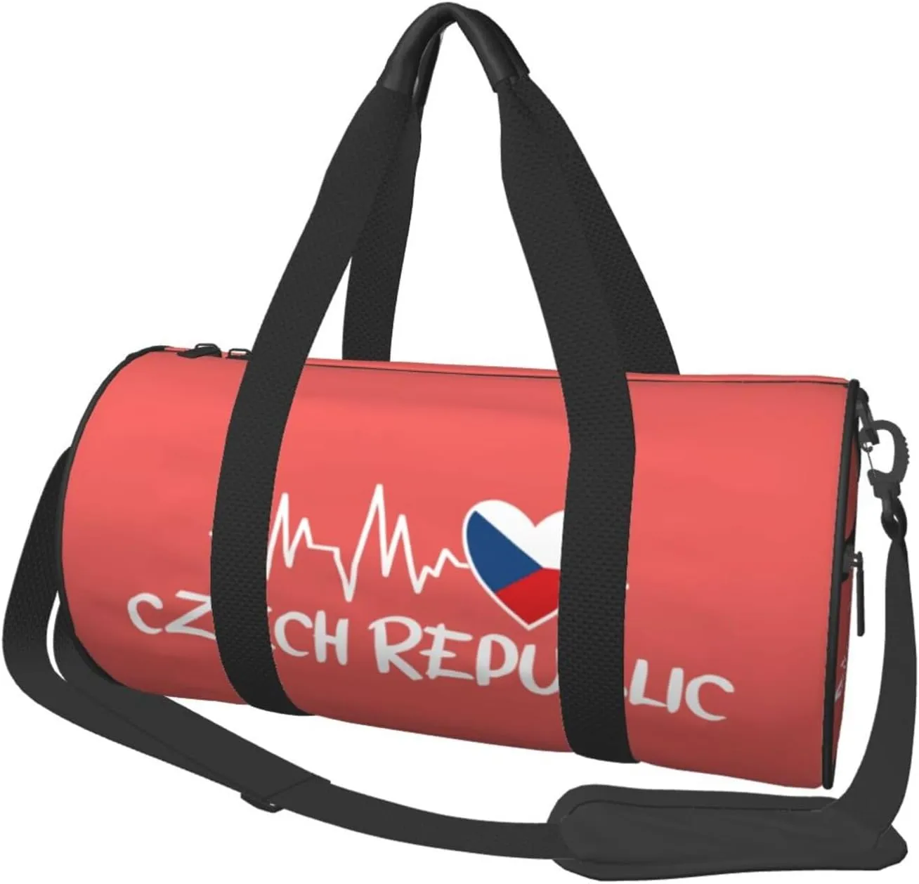 Czech Republic Heartbeat Duffel Bag Gym Bag Travel Sports Tote Large Foldable Beach Swim Yoga3