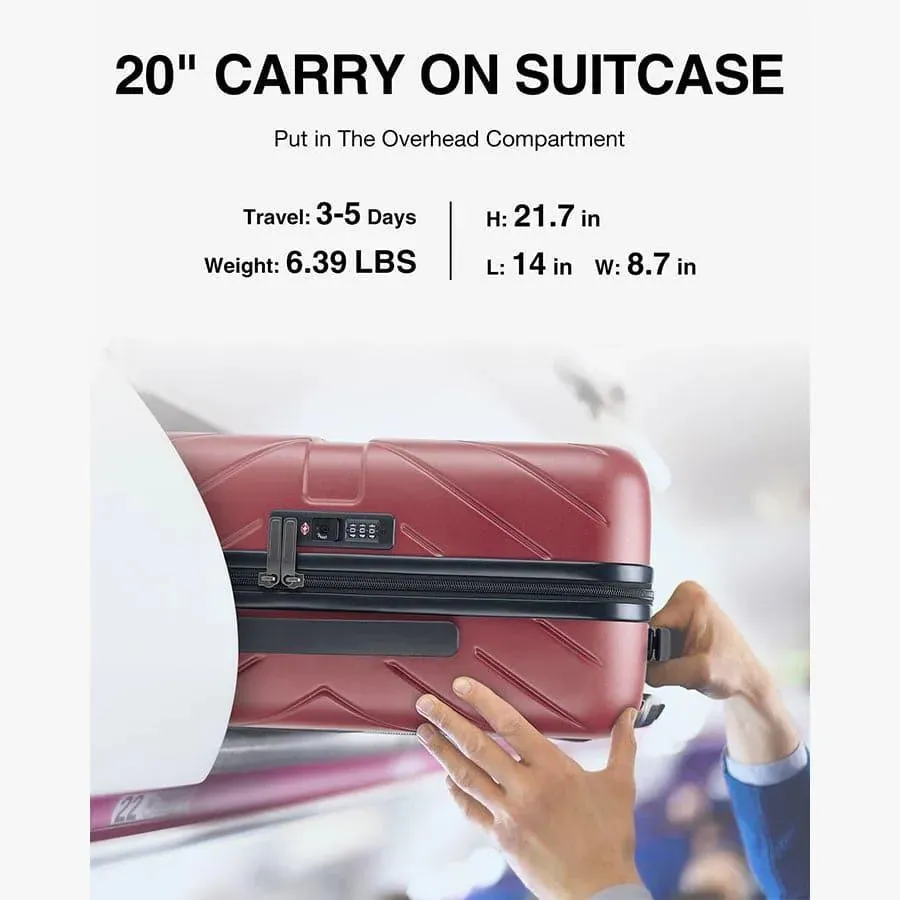 Daren 16-20 Inch Lightweight Hardside Carry-On Suitcase