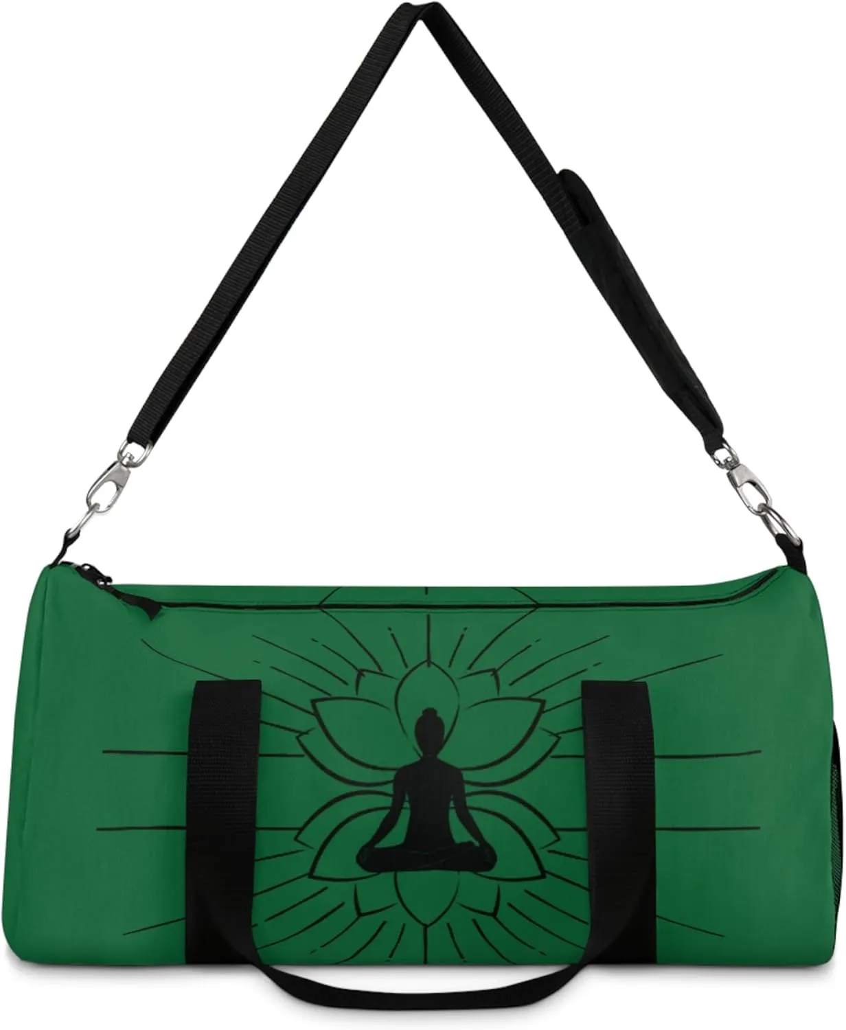 Dark Green Zen Girl Duffel Bag
