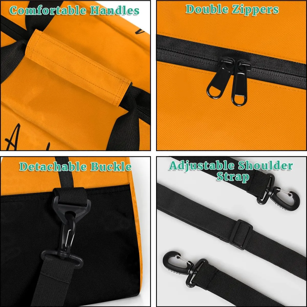 Dark Orange Custom Gym Bag for Women Men, Personalized Initial Travel Duffel Bag with Name, Small Sports Gym Bag Weekender Carry On Overnight Bags