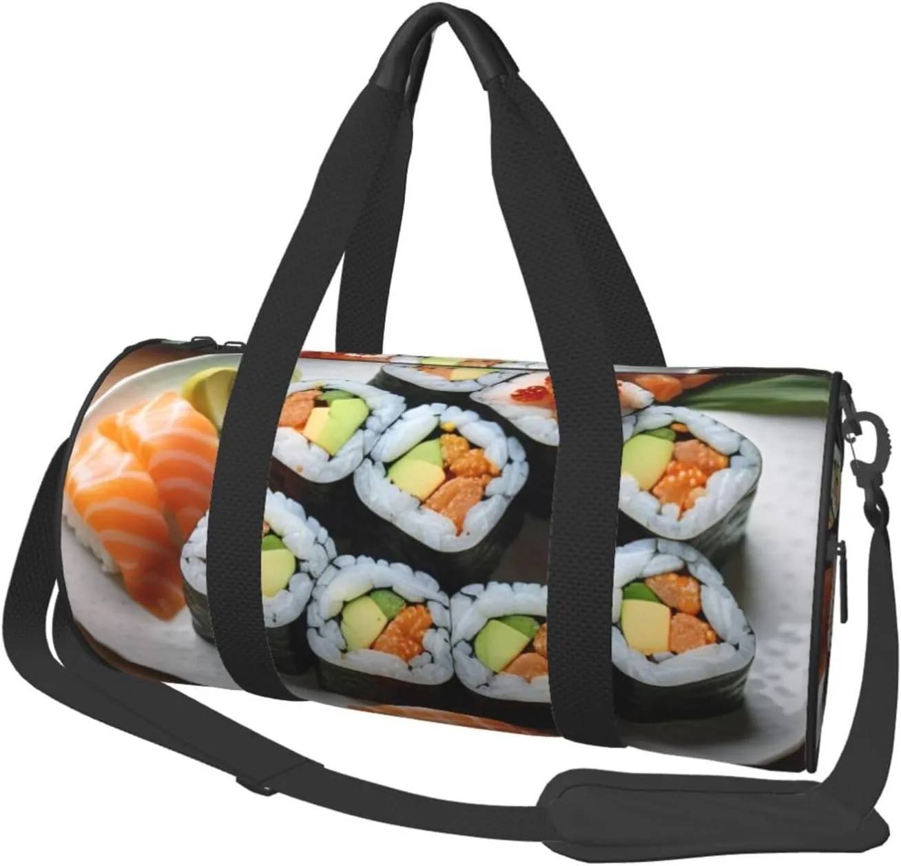 Delicious sushi Printed Travel Bag,Round Personal Item Storage bag,Foldie Duffel Bag for Traveling Vacation,Fitness,Sports
