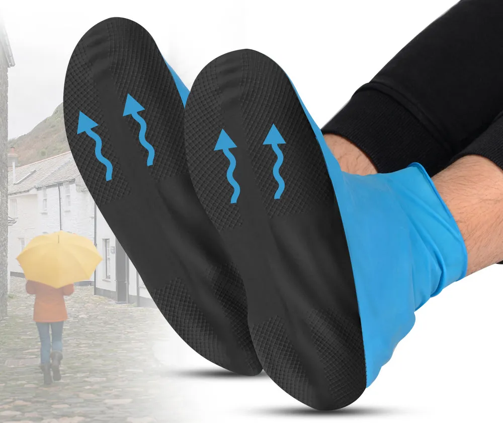 Demine Waterproof Shoe Cover Rubber Thicken Rain Reusable Elasticity Overshoes Anti-slip Bike Boot Protector Covers Dropshipper
