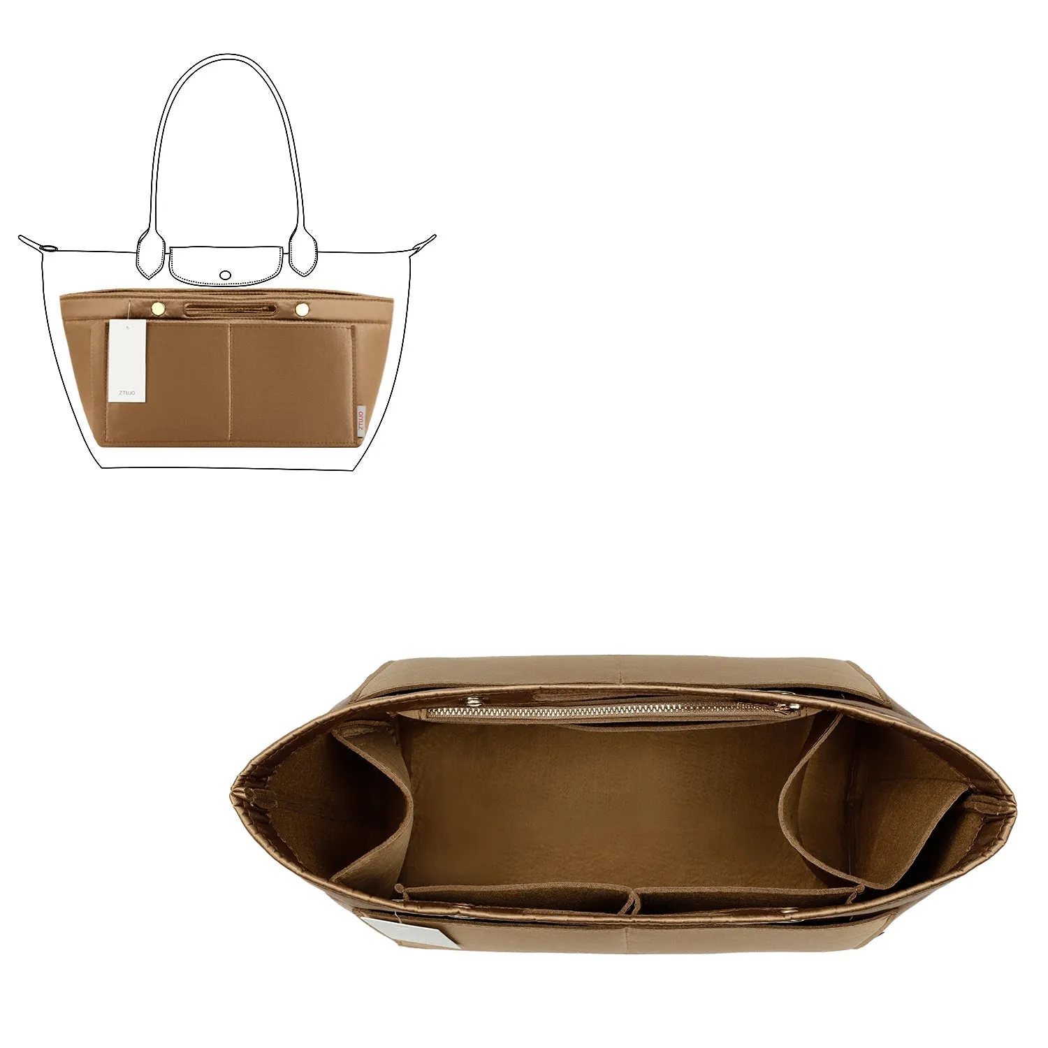 Design Purse Organizer Insert for Handbag & Tote Shaper, Tote Bag Organizer Insert for Speedy Neverfull - Available in 6 Sizes.